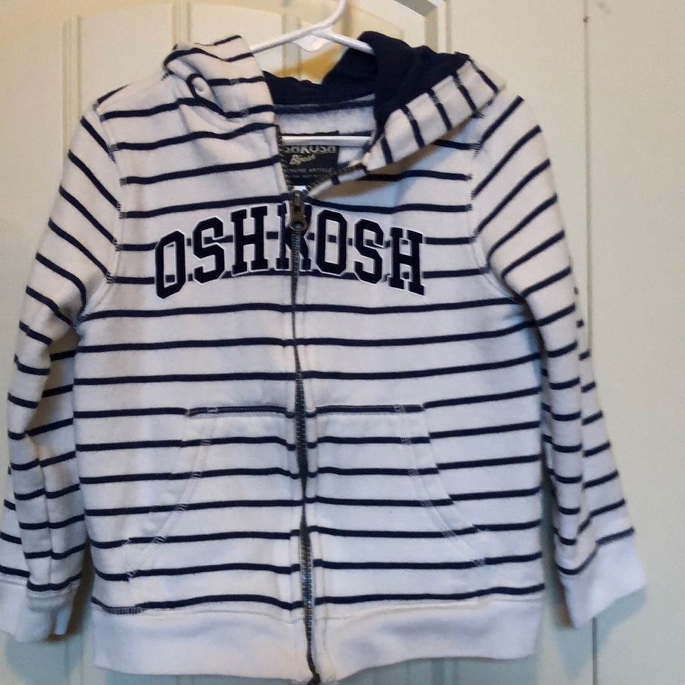 Oshkosh stripped zip up hooded sweatshirt